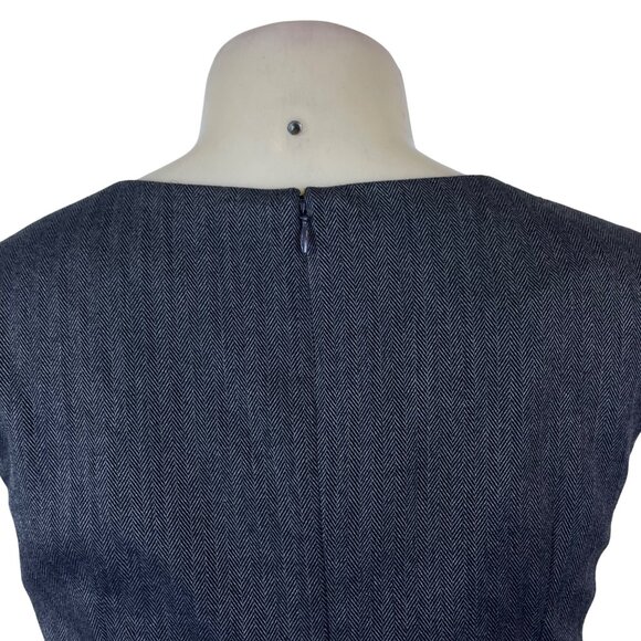 Ruby Belle Womens Gray Herringbone Cap Sleeve Sheath Dress Stylish Size 8 - Picture 5 of 8